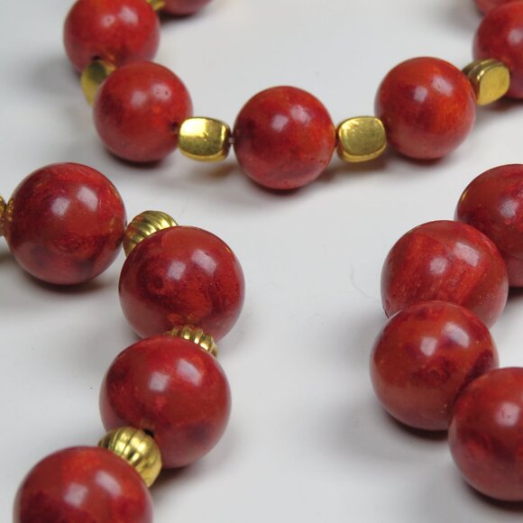 Genuine Bamboo Coral  18 plated Beads Bracelets X 3 Pieces Lot Sale. - Picture 3 of 6